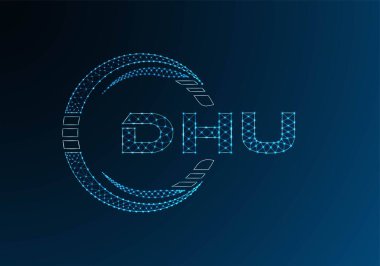 DHU düşük poli harfli logo vektör tasarımı. DHU düşük poli logo tasarımı. 