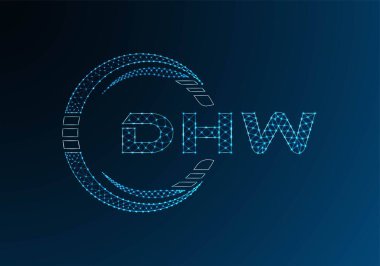 DHW düşük poli harfli logo vektör tasarımı. DHW düşük poli logo tasarımı. 