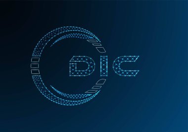 DIC düşük poli harfli logo vektör tasarımı. DIC düşük poli logo tasarımı. 