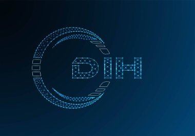 DIH düşük poli harfli logo vektör tasarımı. DIH düşük poli logo tasarımı. 