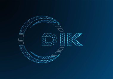 DIK düşük poli harfli logo vektör tasarımı. DIK düşük poli logo tasarımı. 