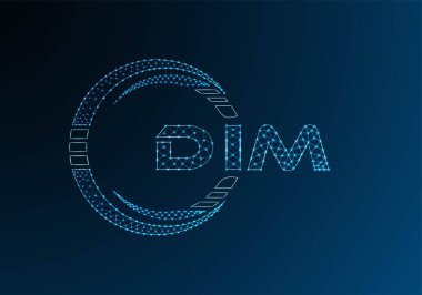 DIM düşük poli harfli logo vektör tasarımı. DIM düşük poli logo tasarımı. 