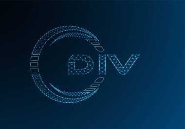 DIV düşük poli harfli logo vektör tasarımı. DIV düşük poli logo tasarımı. 
