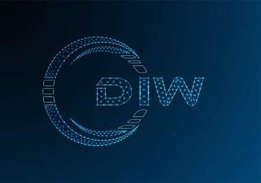 DIW düşük poli harfli logo vektör tasarımı. DIW düşük poli logo tasarımı. 