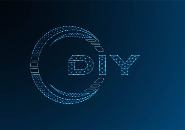 DIY düşük poli harfli logo vektör tasarımı. DIY düşük poli logo tasarımı. 