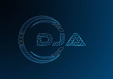 DJA düşük poli harfli logo vektör tasarımı. DJA düşük poli logo tasarımı. 