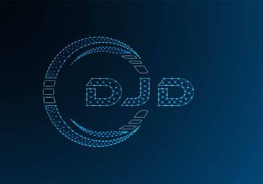 DJD düşük poli harfli logo vektör tasarımı. DJD düşük poli logo tasarımı. 