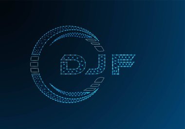 DJF düşük poli harfli logo vektör tasarımı. DJF düşük poli logo tasarımı. 