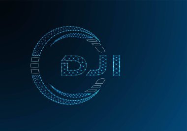 DJI düşük poli harfli logo vektör tasarımı. DJI düşük poli logo tasarımı. 