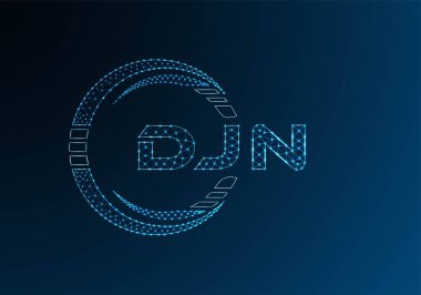 DJN düşük poli harfli logo vektör tasarımı. DJN düşük poli logo tasarımı. 