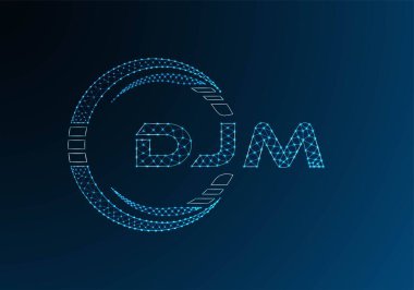 DJM düşük poli harfli logo vektör tasarımı. DJM düşük poli logo tasarımı. 
