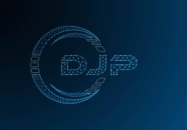 DJP düşük poli harfli logo vektör tasarımı. DJP düşük poli logo tasarımı. 