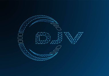 DJV düşük poli harfli logo vektör tasarımı. DJV düşük poli logo tasarımı. 