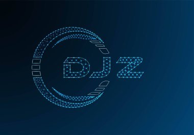 DJZ düşük poli harfli logo vektör tasarımı. DJZ düşük poli logo tasarımı. 