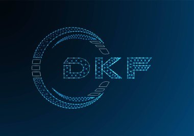 DKF düşük poli harfli logo vektör tasarımı. DKF düşük poli logo tasarımı. 