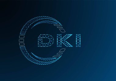 DKI düşük poli harfli logo vektör tasarımı. DKI düşük poli logo tasarımı. 