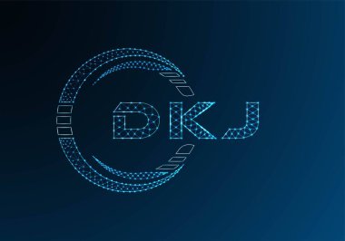 DKJ düşük poli harfli logo vektör tasarımı. DKJ düşük poli logo tasarımı. 