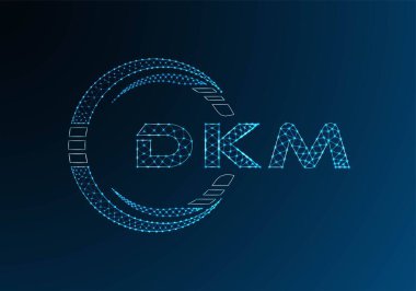 DKM düşük poli harfli logo vektör tasarımı. DKM düşük poli logo tasarımı. 