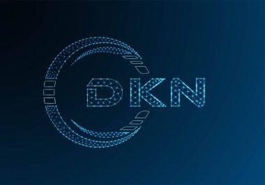 DKN düşük poli harfli logo vektör tasarımı. DKN düşük poli logo tasarımı. 