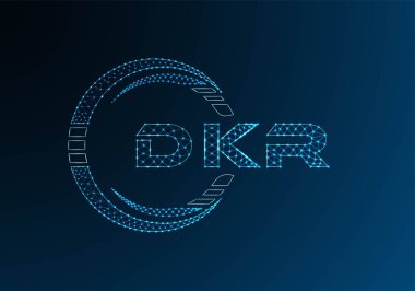 DKR düşük poli harfli logo vektör tasarımı. DKR düşük poli logo tasarımı. 