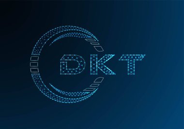 DKT düşük poli harfli logo vektör tasarımı. DKT düşük poli logo tasarımı. 
