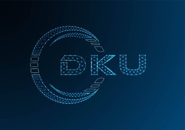 DKU düşük poli harfli logo vektör tasarımı. DKU düşük poli logo tasarımı. 