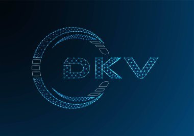 DKV düşük poli harfli logo vektör tasarımı. DKV düşük poli logo tasarımı. 