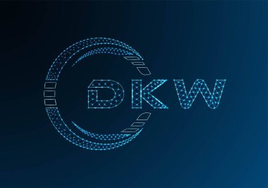 DKW düşük poli harfli logo vektör tasarımı. DKW düşük poli logo tasarımı. 