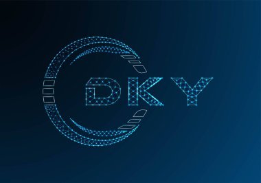 DKY düşük poli harfli logo vektör tasarımı. DKY düşük poli logo tasarımı. 