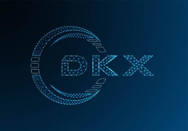 DKX düşük poli harfli logo vektör tasarımı. DKX düşük poli logo tasarımı. 