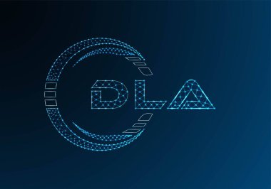 DLA düşük poli harfli logo vektör tasarımı. DLA düşük poli logo tasarımı. 