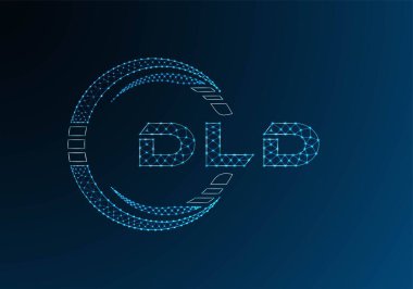 DLD düşük poli harfli logo vektör tasarımı. DLD düşük poli logo tasarımı. 