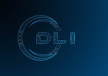 DLI düşük poli harfli logo vektör tasarımı. DLI düşük poli logo tasarımı. 