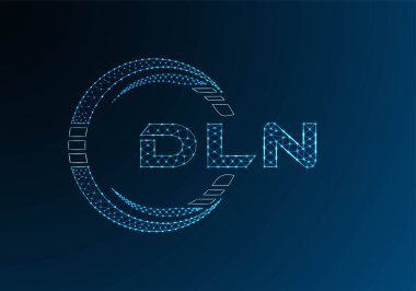 DLN düşük poli harfli logo vektör tasarımı. DLN düşük poli logo tasarımı. 