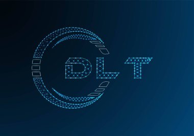 DLT düşük poli harfli logo vektör tasarımı. DLT düşük poli logo tasarımı. 