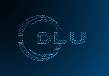 DLU düşük poli harfli logo vektör tasarımı. DLU düşük poli logo tasarımı. 
