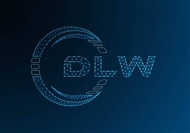 DLW düşük poli harfli logo vektör tasarımı. DLW düşük poli logo tasarımı. 