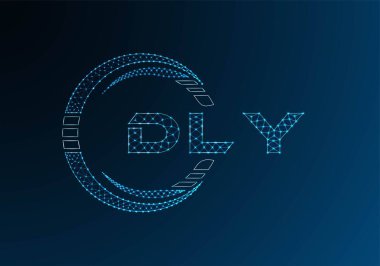 DLY düşük poli harfli logo vektör tasarımı. DLY düşük poli logo tasarımı. 