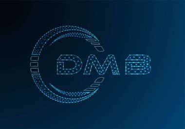 DMB düşük poli harfli logo vektör tasarımı. DMB düşük poli logo tasarımı. 
