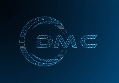 DMC düşük poli harfli logo vektör tasarımı. DMC düşük poli logo tasarımı. 