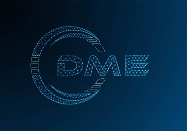 DME düşük poli harfli logo vektör tasarımı. DME düşük poli logo tasarımı. 