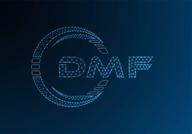 DMF düşük poli harfli logo vektör tasarımı. DMF düşük poli logo tasarımı. 