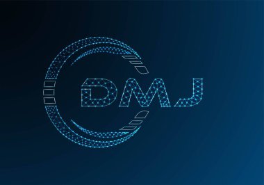 DMJ düşük poli harfli logo vektör tasarımı. DMJ düşük poli logo tasarımı. 