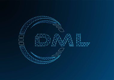 DML düşük poli harfli logo vektör tasarımı. DML düşük poli logo tasarımı. 