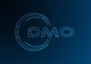 DMO düşük poli harfli logo vektör tasarımı. DMO düşük poli logo tasarımı. 