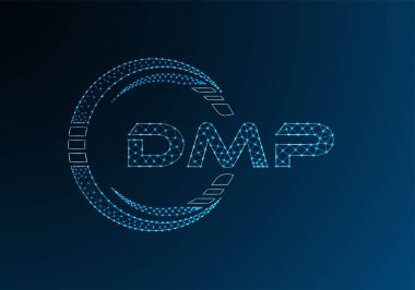 DMP düşük poli harfli logo vektör tasarımı. DMP düşük poli logo tasarımı. 