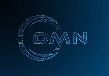 DMN düşük poli harfli logo vektör tasarımı. DMN düşük poli logo tasarımı. 