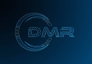 DMR düşük poli harfli logo vektör tasarımı. DMR düşük poli logo tasarımı. 