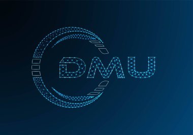 DMU düşük poli harfli logo vektör tasarımı. DMU düşük poli logo tasarımı. 