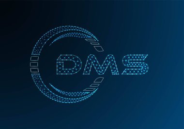 DMS düşük poli harfli logo vektör tasarımı. DMS düşük poli logo tasarımı. 